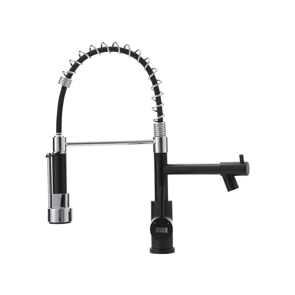 Stainless Steel Kitchen Faucet with Pull Down Spring Spout and Pot Filler