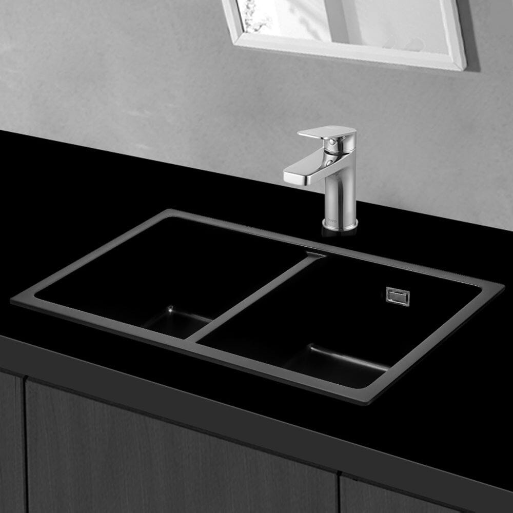 Quartz Double Bowl Undermount Kitchen Sink