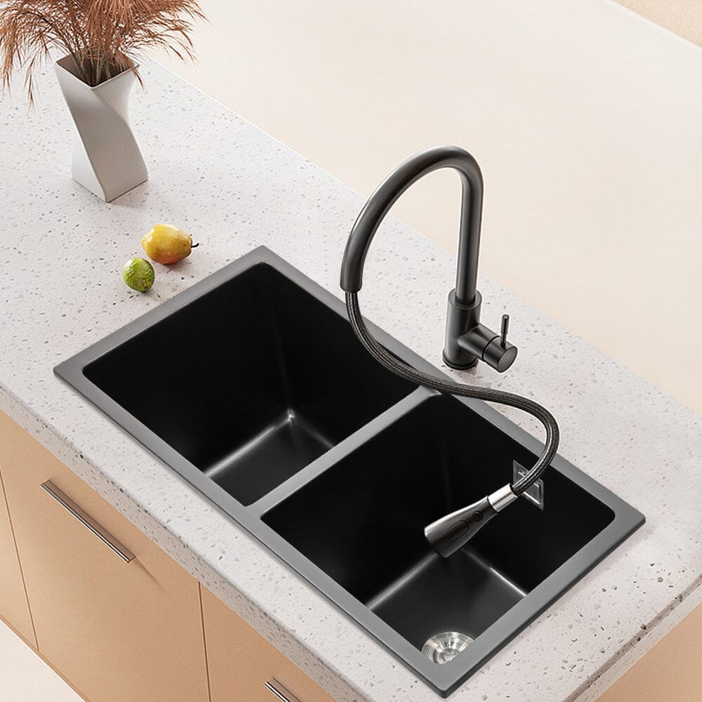 Quartz Double Bowl Undermount Kitchen Sink