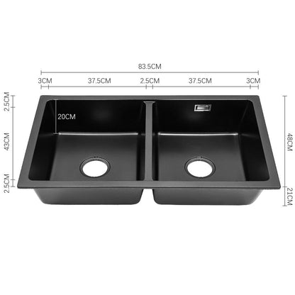 Quartz Double Bowl Undermount Kitchen Sink