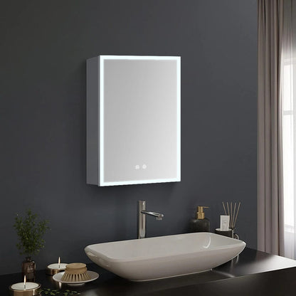 Surface Mount Frameless Single Door LED Mirror Cabinet