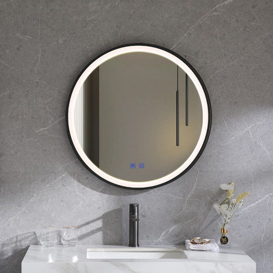 Round Metal Framed LED Wall Mirror