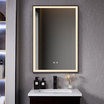 Rectangular 50x70cm Anti-fog Bathroom Vanity Mirror with Touch Lighting