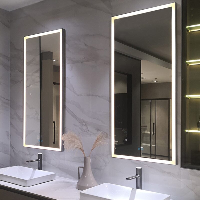 Rectangular 50x70cm Anti-fog Bathroom Vanity Mirror with Touch Lighting