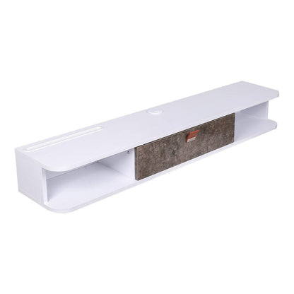 Sleek Floating Cabinet with White and Gray Design