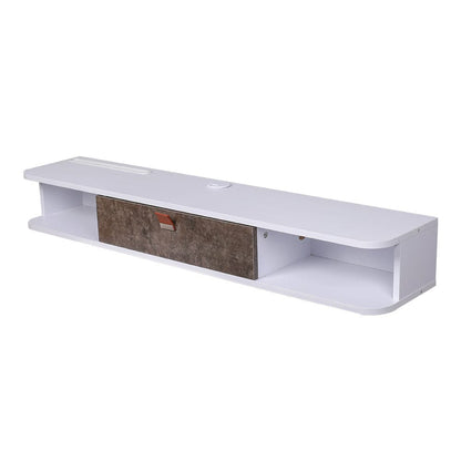 Sleek Floating Cabinet with White and Gray Design