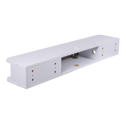 Sleek Floating Cabinet with White and Gray Design