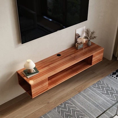 Stylish Brown Floating Cabinet with Single Shelf