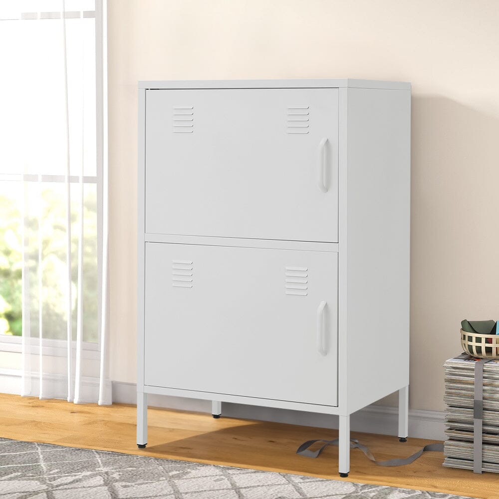 Sleek White Two-Door File Cabinet for Modern Storage Solutions