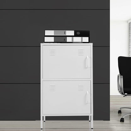 Sleek White Two-Door File Cabinet for Modern Storage Solutions