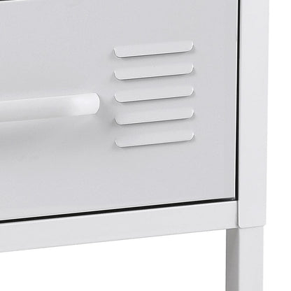 Compact White Two-Door File Cabinet for Efficient Storage