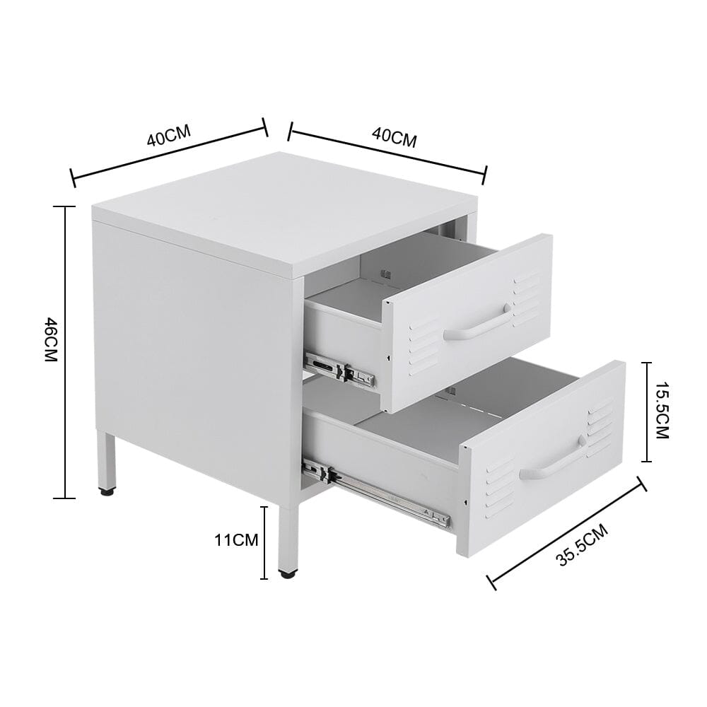 Compact White Two-Door File Cabinet for Efficient Storage