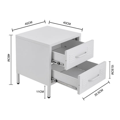 Compact White Two-Door File Cabinet for Efficient Storage