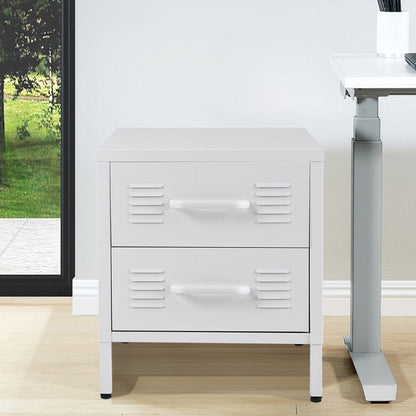 Compact White Two-Door File Cabinet for Efficient Storage