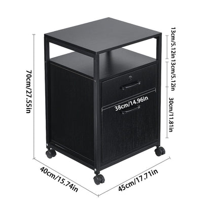 Versatile White Office Cabinet with Lockable Drawers and Mobility