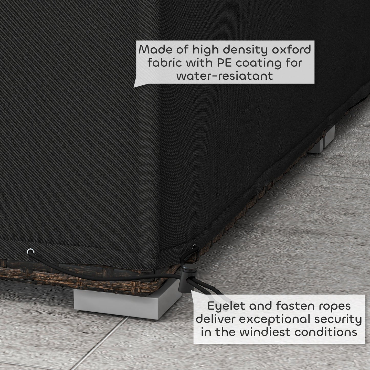 Outsunny 155 x 222cm Waterproof Furniture Cover - Black