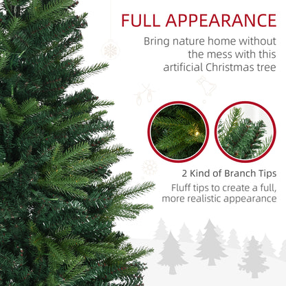 HOMCOM 1.2m 4ft Christmas Tree Entrance DÃ©cor 750 Tips Xmas Pre-lit Tree 80 LED with Vase Base