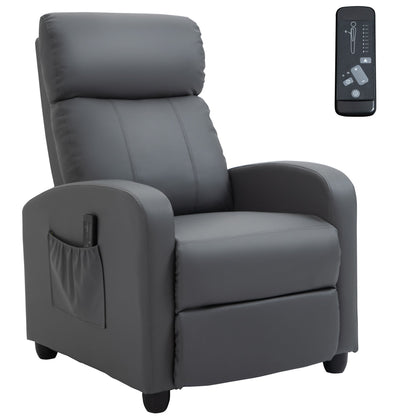 Recliner Sofa Chair PU Leather Massage Armchair w/ Footrest and Remote Control For Living Room, Bedroom, Home Theater