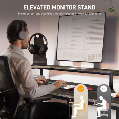 HOMCOM Industrial 'L' Shaped Multi-Work Desk - antracytowy