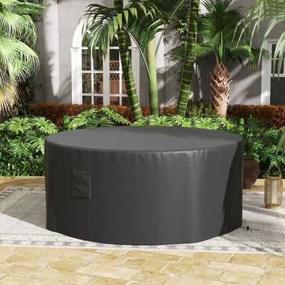 Outsunny Garden Patio Large Furniture Set Round Cover 600D Oxford Waterproof, √ê¬§193 x 80H cm, Black