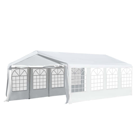 Outsunny 8m x 4m Garden Gazebo Marquee Party Tent Wedding Portable Garage Carport Event Shelter Car Canopy Heavy Duty Steel Frame