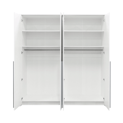 White Hinged Door Wardrobe 205cm – EVERTON D2