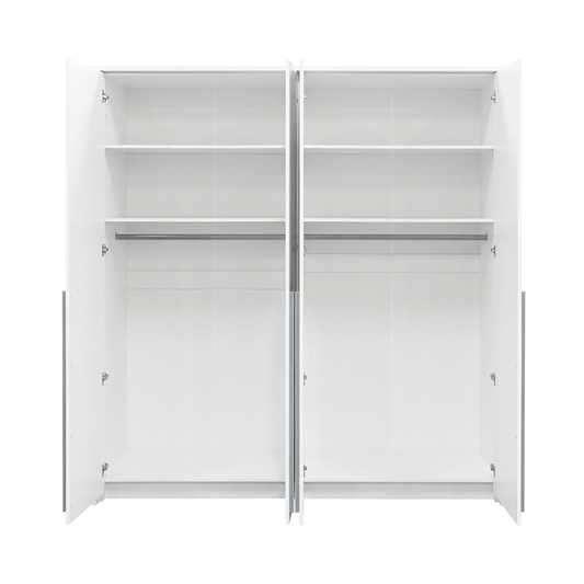 White Hinged Door Wardrobe 205cm – EVERTON D2