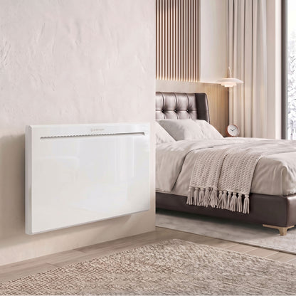 HOMCOM Smart Panel Heater Wall Mounted/Freestanding, Electric Heater with Weekly Timer, Open Window & Anti-Frost, 1500W, White