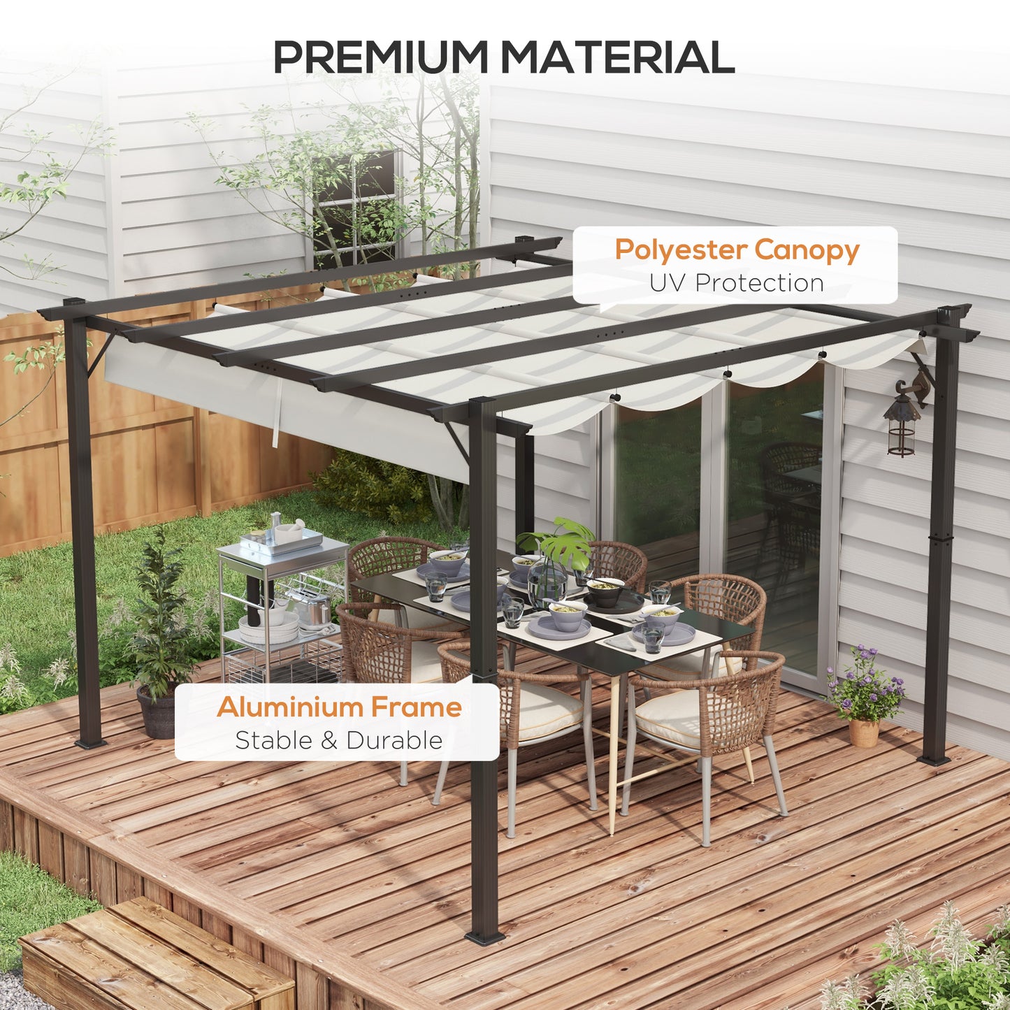 Outsunny 3 x 3(m) aluminiowa pergola markiza altana zewnętrzna osłona przeciwsłoneczna namiot imprezowy grill, jasnoszary