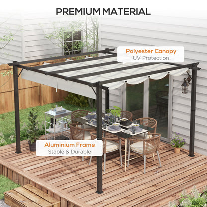 Outsunny 3 x 3(m) aluminiowa pergola markiza altana zewnętrzna osłona przeciwsłoneczna namiot imprezowy grill, jasnoszary