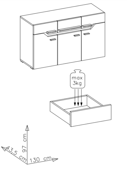 Davos 12 Sideboard Cabinet 130cm