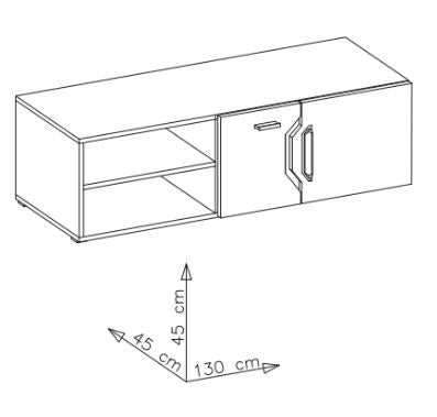 Davos D4 TV Cabinet 130cm