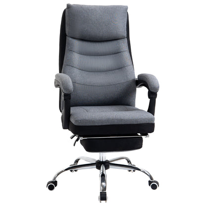 Vinsetto Office Chair, Executive Desk Chair 135¡ Reclining Computer Chair with Adjustable Height, Retractable Footrest and Swivel Wheels, Grey