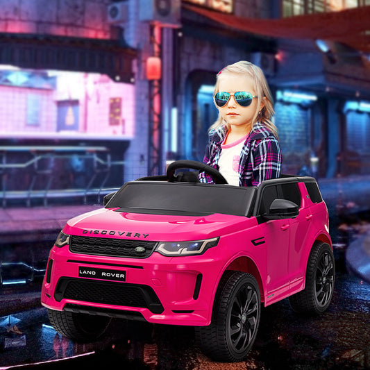 AIYAPLAY Licencjonowany Land Rover Discovery Sport, 12V Dziecięcy Jeździk Samochodzik z Pilotem, Światłami, Muzyką, Klaksonem, dla dzieci w wieku 3-6 lat, Różowy