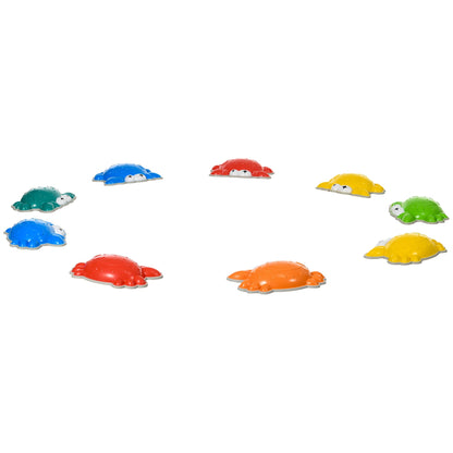 ZONEKIZ 9PCs Kids Stepping Stones with TPE Anti-Slip Edge, Crab-Designed Balance River Stones, Obstacle Courses, Stackable