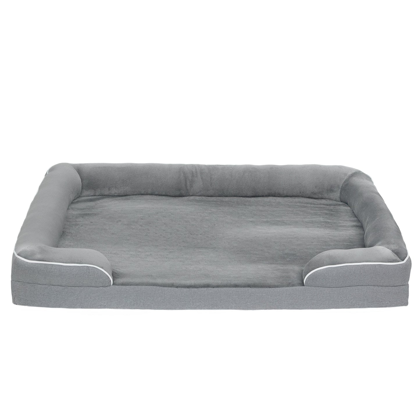 PawHut Dog Sofa Bed, Washable Pet Bed with Removable Cover and Non-Slip Bottom for Small, Medium and Large Dogs, Grey