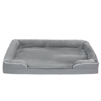 PawHut Dog Sofa Bed, Washable Pet Bed with Removable Cover and Non-Slip Bottom for Small, Medium and Large Dogs, Grey