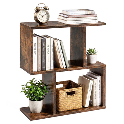 Decorative Storage Shelf Featuring Open Layout and Non-Slip Foot Pads for Entryway-Rustic Brown