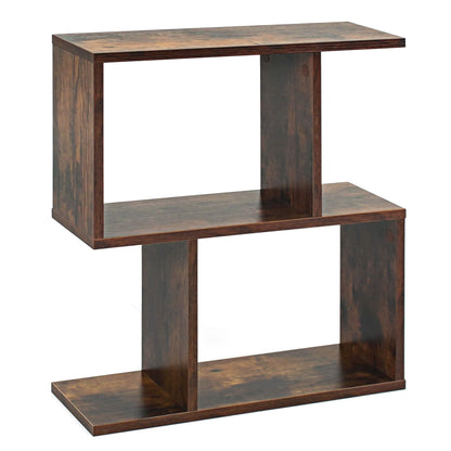 Decorative Storage Shelf Featuring Open Layout and Non-Slip Foot Pads for Entryway-Rustic Brown
