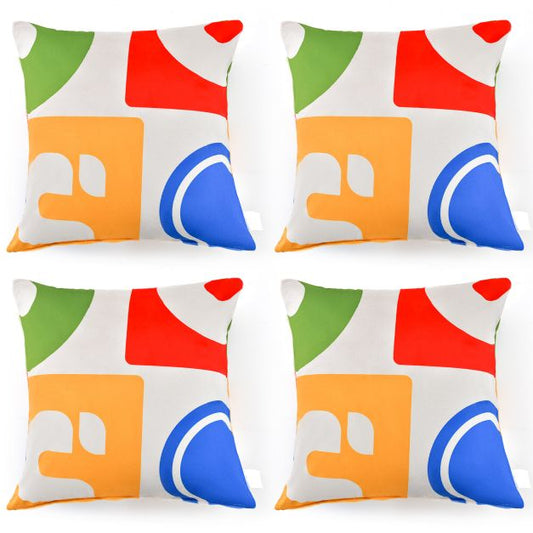Soft Velvet Covered Decorative Throw Pillow Set of 4-Colourful