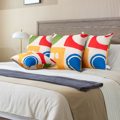 Soft Velvet Covered Decorative Throw Pillow Set of 4-Colourful