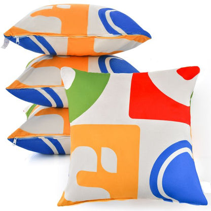 Soft Velvet Covered Decorative Throw Pillow Set of 4-Colourful
