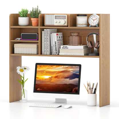 Desktop Bookshelf 3-Tier Display Rack Bookcase Storage Rack-Natural