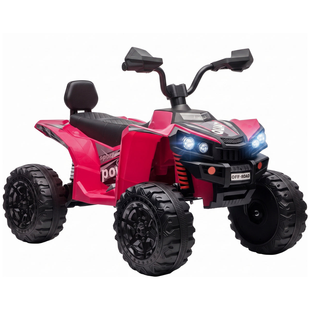 AIYAPLAY 24V 2 Seater Electric Quad Bike for Kids, Ride On Car ATV Toy w/ Forward Backward, for Boys Girls 3-8 Years, Pink