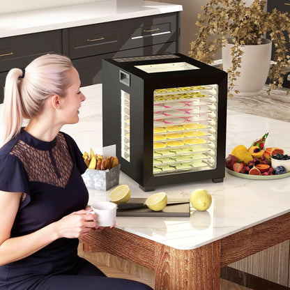 HOMCOM 12-Tray 40-70√¢‚Äû∆í Food Dehydrator - Black