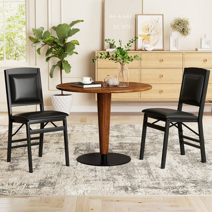 Dining Chair Set of 4 with Padded Seat and Soft Backrest-Black