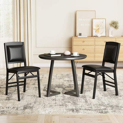 Dining Chair Set of 4 with Padded Seat and Soft Backrest-Black