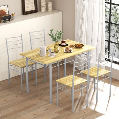 Counter Height Table with Spacious Rectangular Tabletop for Home Restaurant-Wood