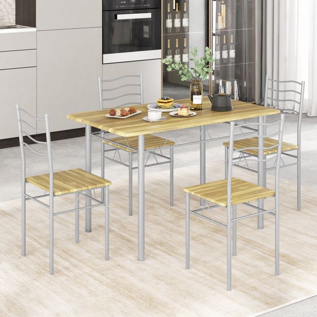 Counter Height Table with Spacious Rectangular Tabletop for Home Restaurant-Wood