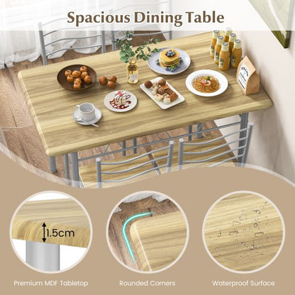 Counter Height Table with Spacious Rectangular Tabletop for Home Restaurant-Wood